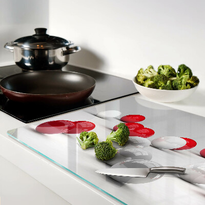 Tocător de bucătărie Bile roșii și albe