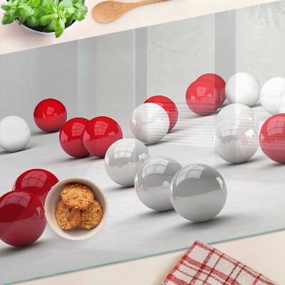 Tocător de bucătărie Bile roșii și albe