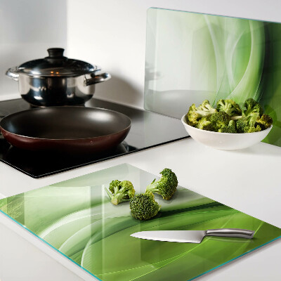 Tocător din sticlă Valuri verzi și gradienți