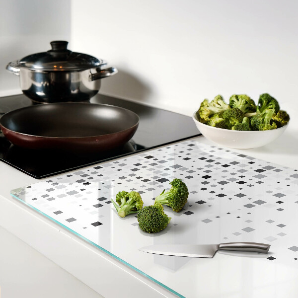 Tocător din sticlă Modele geometrice în nuanțe de gri