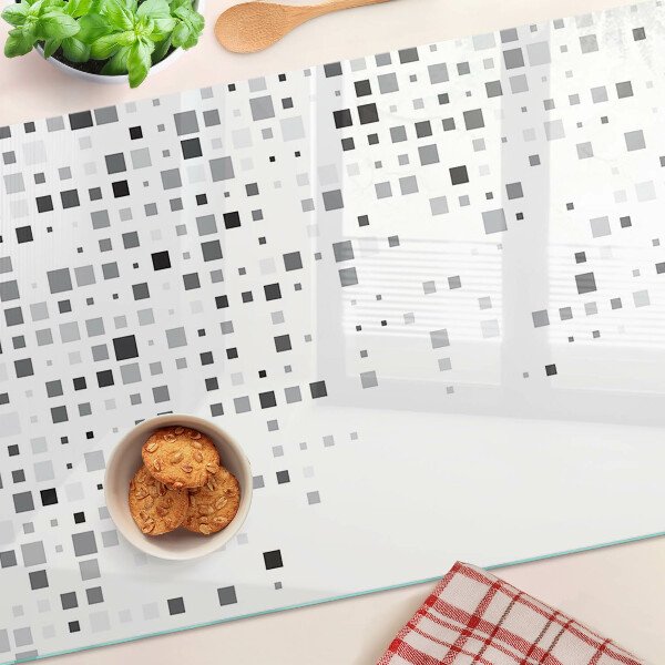 Tocător din sticlă Modele geometrice în nuanțe de gri