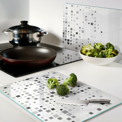 Tocător din sticlă Modele geometrice în nuanțe de gri