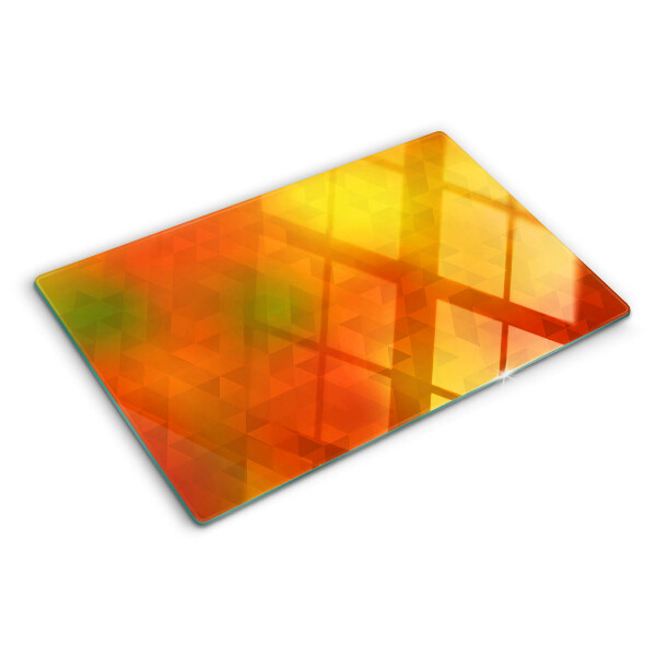 Tocător din sticlă Geometrie în nuanțe de portocaliu