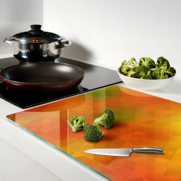 Tocător din sticlă Geometrie în nuanțe de portocaliu