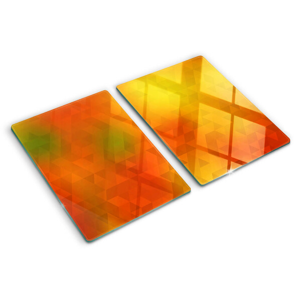 Tocător din sticlă Geometrie în nuanțe de portocaliu