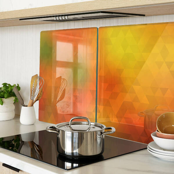 Tocător din sticlă Geometrie în nuanțe de portocaliu