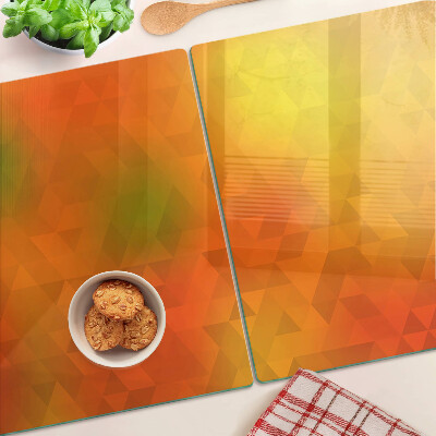 Tocător din sticlă Geometrie în nuanțe de portocaliu