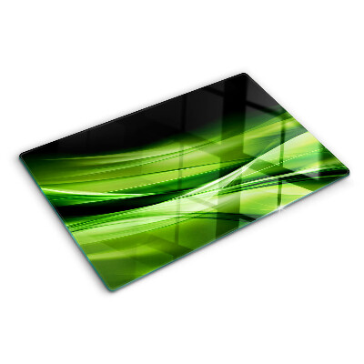 Tocător sticlă Valuri abstracte verzi