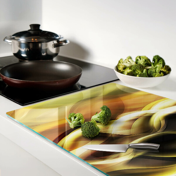 Tocător de bucătărie Valuri abstracte în nuanțe de auriu