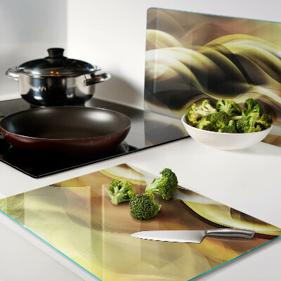 Tocător de bucătărie Valuri abstracte în nuanțe de auriu