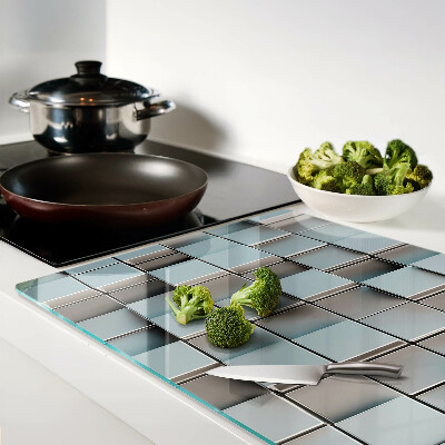 Tocător sticlă Plăci geometrice în nuanțe de albastru