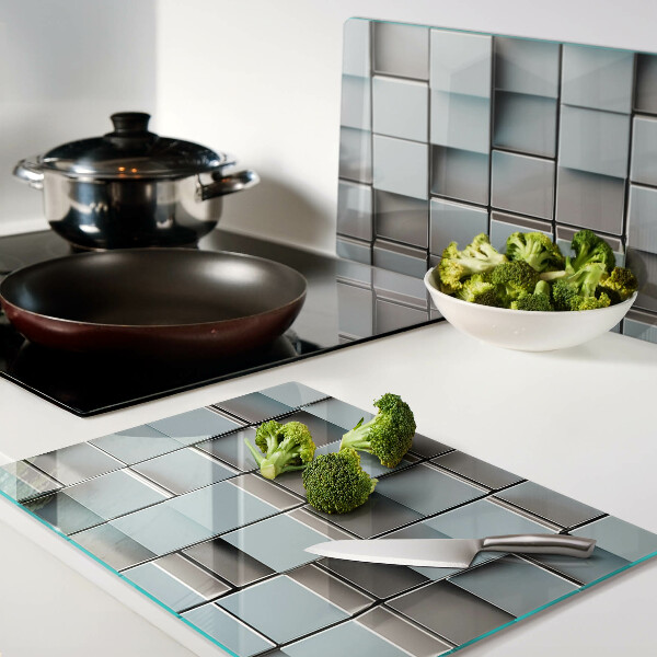 Tocător sticlă Plăci geometrice în nuanțe de albastru