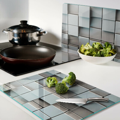 Tocător sticlă Plăci geometrice în nuanțe de albastru