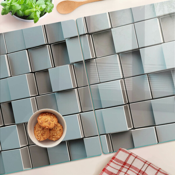 Tocător sticlă Plăci geometrice în nuanțe de albastru