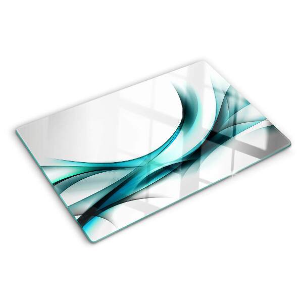 Tocător din sticlă Valuri în nuanțe de albastru