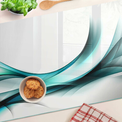 Tocător din sticlă Valuri în nuanțe de albastru