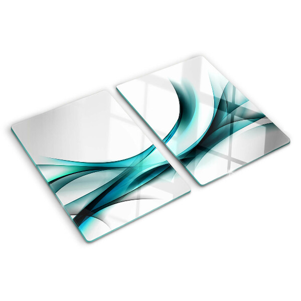 Tocător din sticlă Valuri în nuanțe de albastru