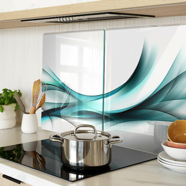 Tocător din sticlă Valuri în nuanțe de albastru