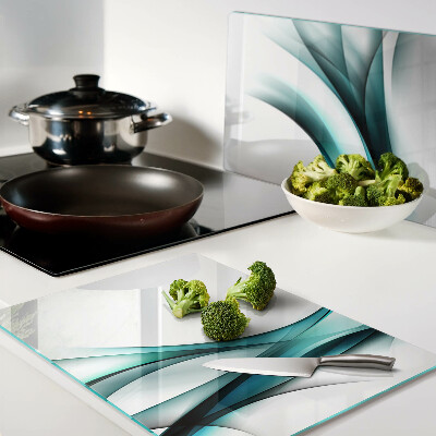 Tocător din sticlă Valuri în nuanțe de albastru