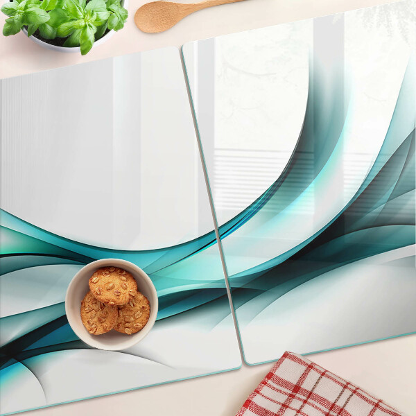 Tocător din sticlă Valuri în nuanțe de albastru