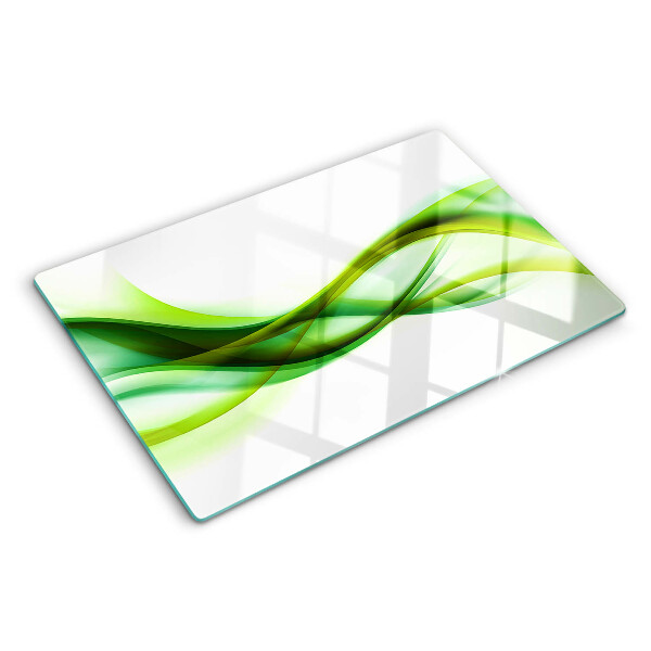 Tocător din sticlă Valuri în nuanțe de verde