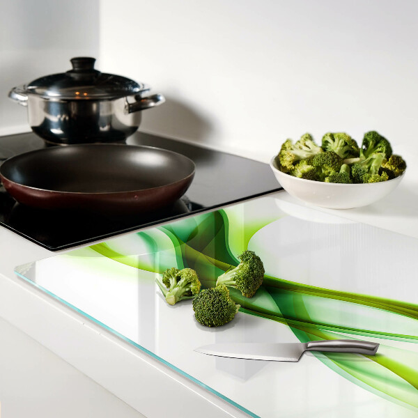 Tocător din sticlă Valuri în nuanțe de verde