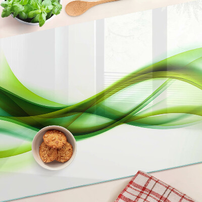 Tocător din sticlă Valuri în nuanțe de verde