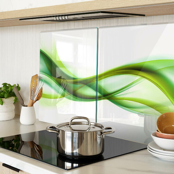 Tocător din sticlă Valuri în nuanțe de verde