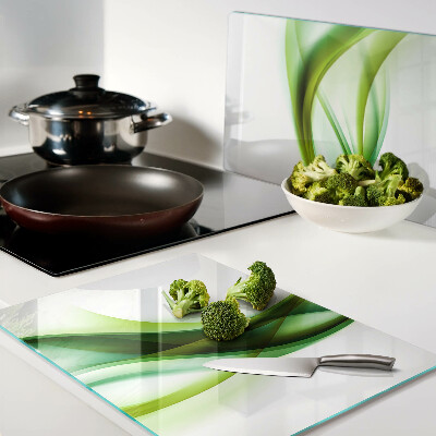 Tocător din sticlă Valuri în nuanțe de verde