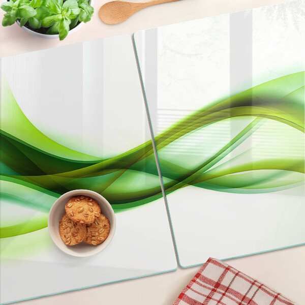 Tocător din sticlă Valuri în nuanțe de verde