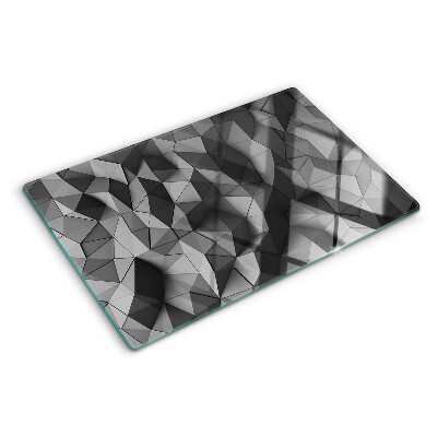 Tocător din sticlă Model geometric abstract în nuanțe de gri