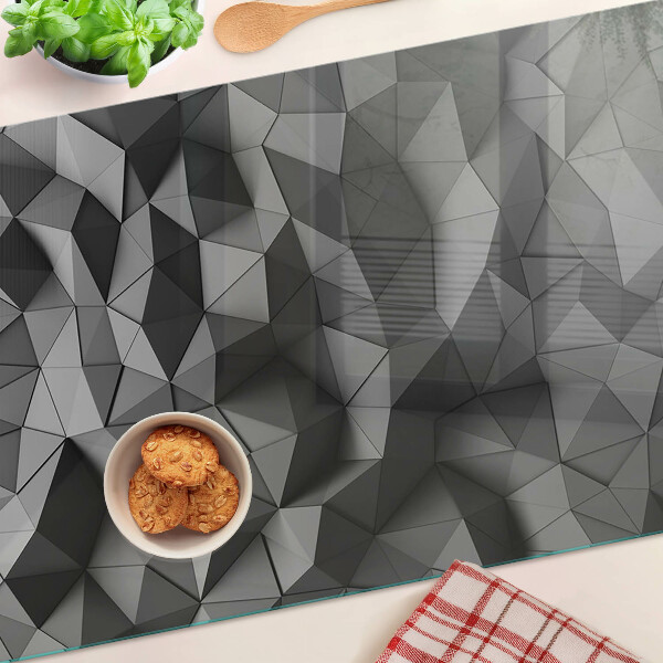 Tocător din sticlă Model geometric abstract în nuanțe de gri