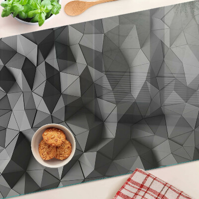 Tocător din sticlă Model geometric abstract în nuanțe de gri