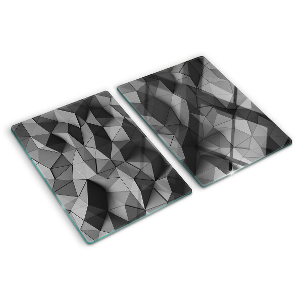 Tocător din sticlă Model geometric abstract în nuanțe de gri