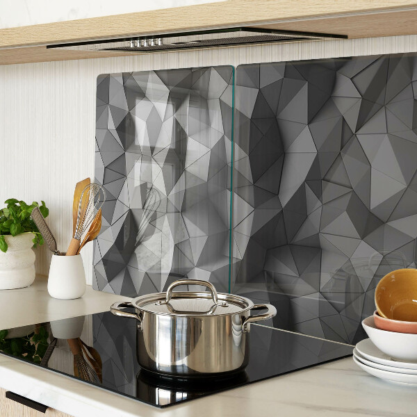 Tocător din sticlă Model geometric abstract în nuanțe de gri