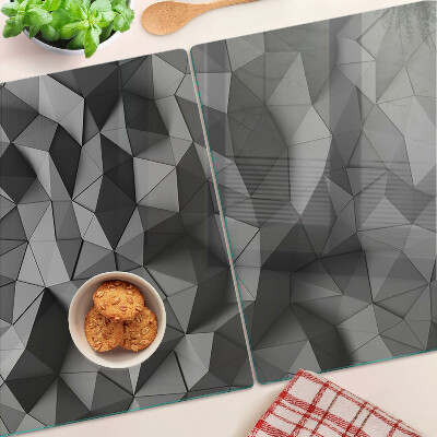 Tocător din sticlă Model geometric abstract în nuanțe de gri