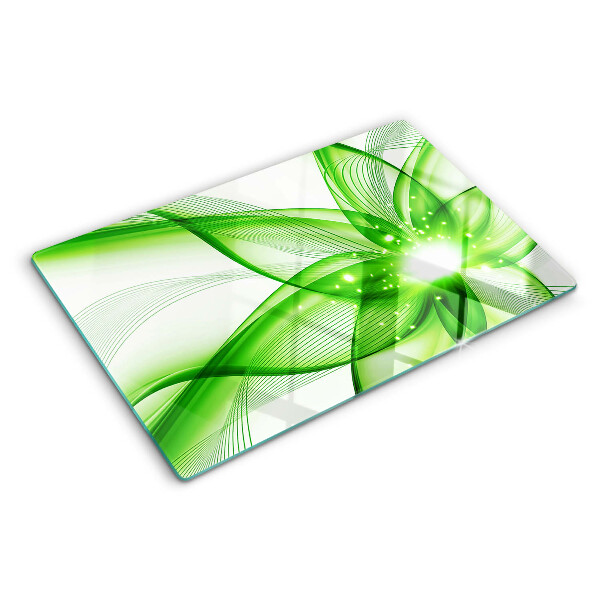 Tocător din sticlă Valuri abstracte verzi