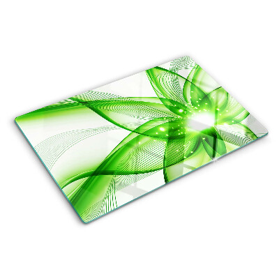 Tocător din sticlă Valuri abstracte verzi
