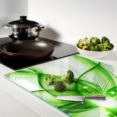 Tocător din sticlă Valuri abstracte verzi