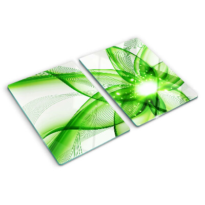 Tocător din sticlă Valuri abstracte verzi