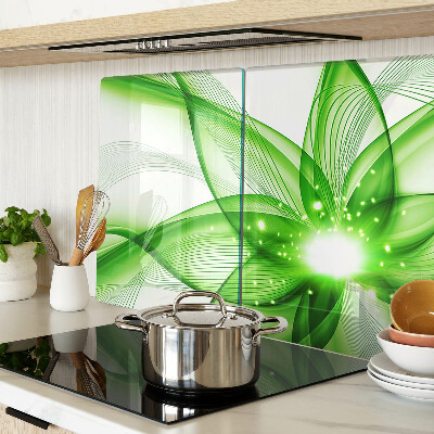 Tocător din sticlă Valuri abstracte verzi