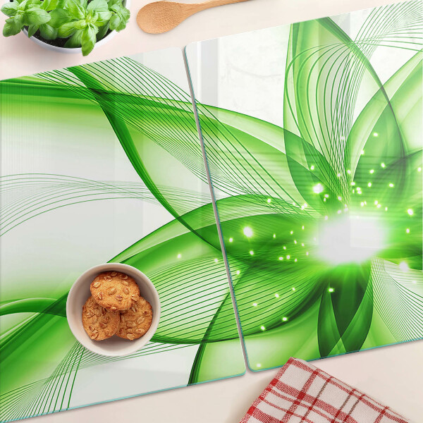 Tocător din sticlă Valuri abstracte verzi