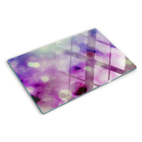 Tocător din sticlă Bokeh în nuanțe de violet și roz