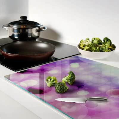 Tocător din sticlă Bokeh în nuanțe de violet și roz