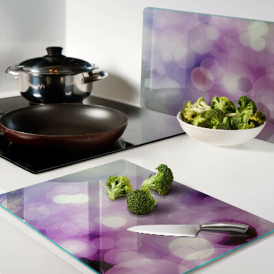 Tocător din sticlă Bokeh în nuanțe de violet și roz