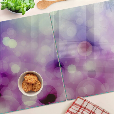 Tocător din sticlă Bokeh în nuanțe de violet și roz