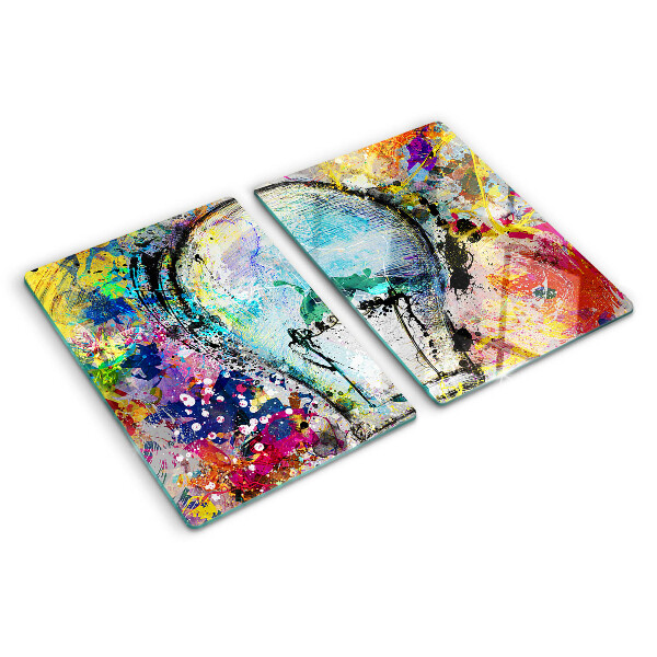 Tocător sticlă Bec pe un fundal colorat