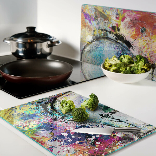 Tocător sticlă Bec pe un fundal colorat