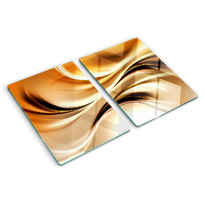 Tocător din sticlă Valuri abstracte în nuanțe de auriu