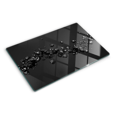 Tocător de bucătărie Cristale negre pe fundal